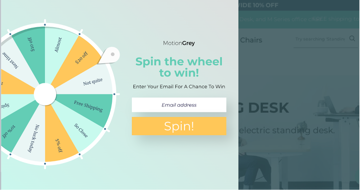 MotionGrey example for e-commerce gamification strategies