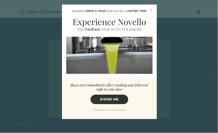 Olive Oil Lovers popup
