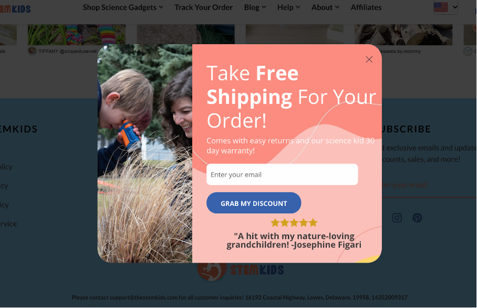Compelling popup example created with OptiMonk