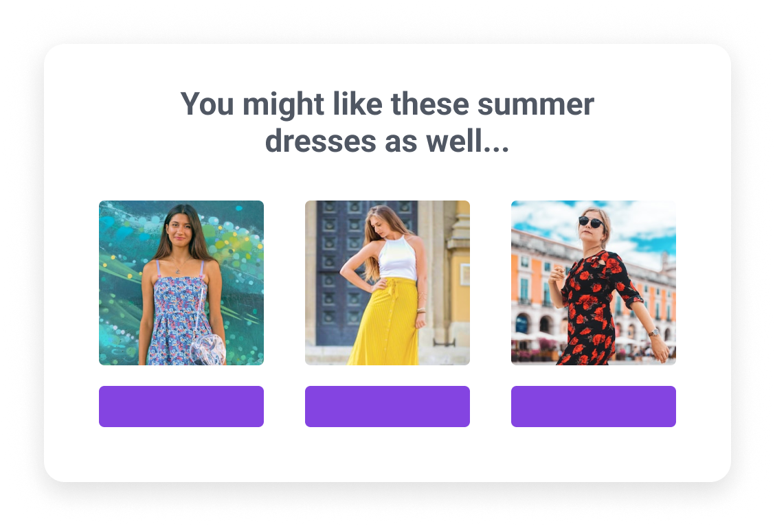 Popup displayed to a website visitor browsing summer dresses